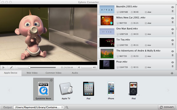 Add videos into Ephnic Video Converter for Mac
