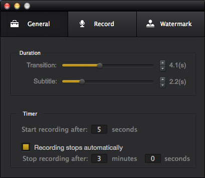 Change settings in Ephnic Screen Recorder for Mac