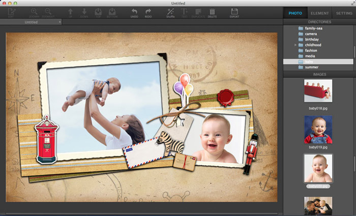 Add Photos in Ephnic Photo Collage for Mac