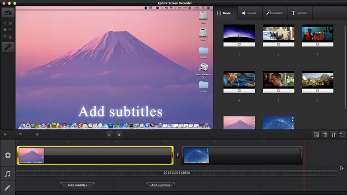 Add Videos in Ephnic Screen Recorder for Mac